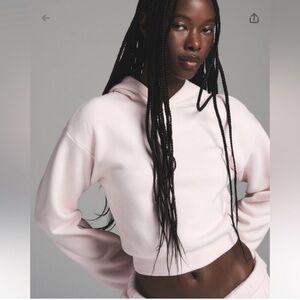 SKIMS NWT Cotton Fleece Cropped Hoodie Barely Pink Size Medium